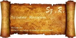 Szieber Rozanna névjegykártya